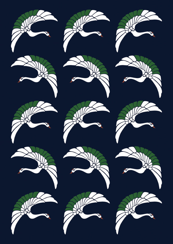 green crane pattern